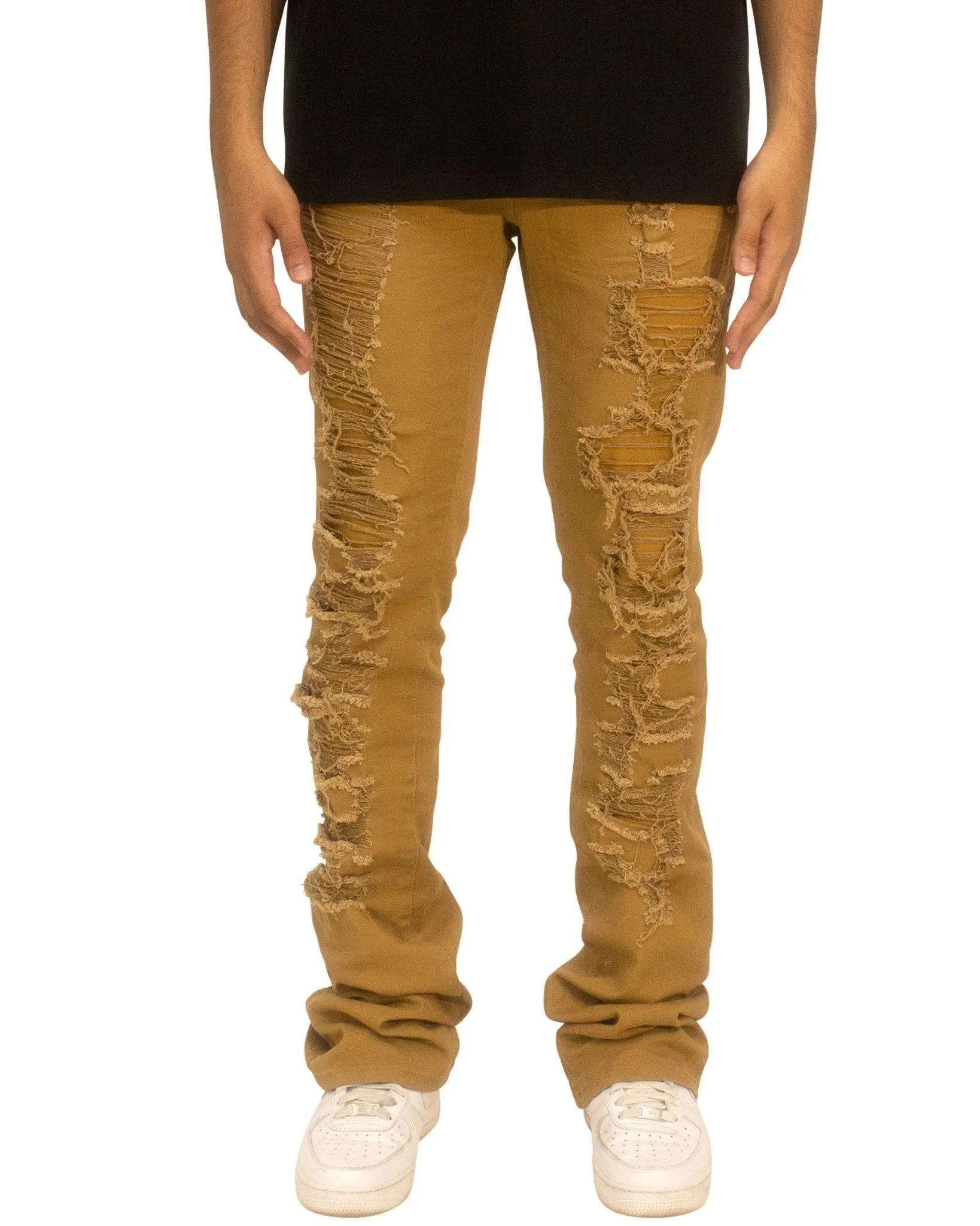 Stacked Twill Rip & Repair Pants – Edgy, Trend-Forward Fit for Streetwear