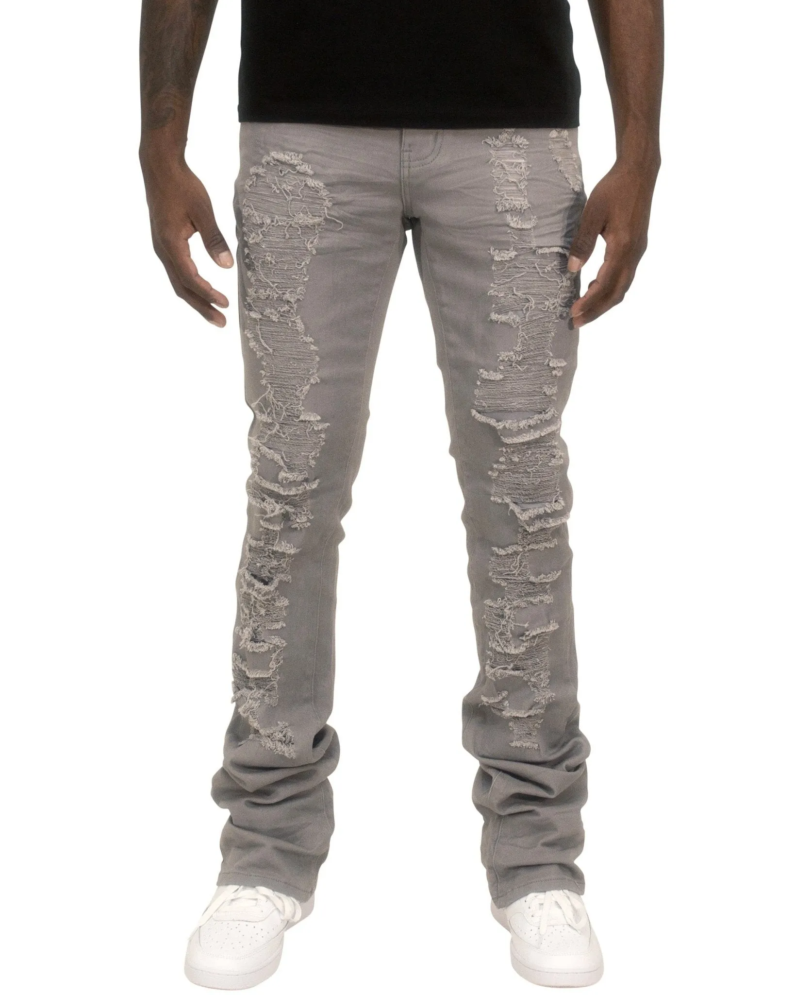 Stacked Twill Rip & Repair Pants – Edgy, Trend-Forward Fit for Streetwear