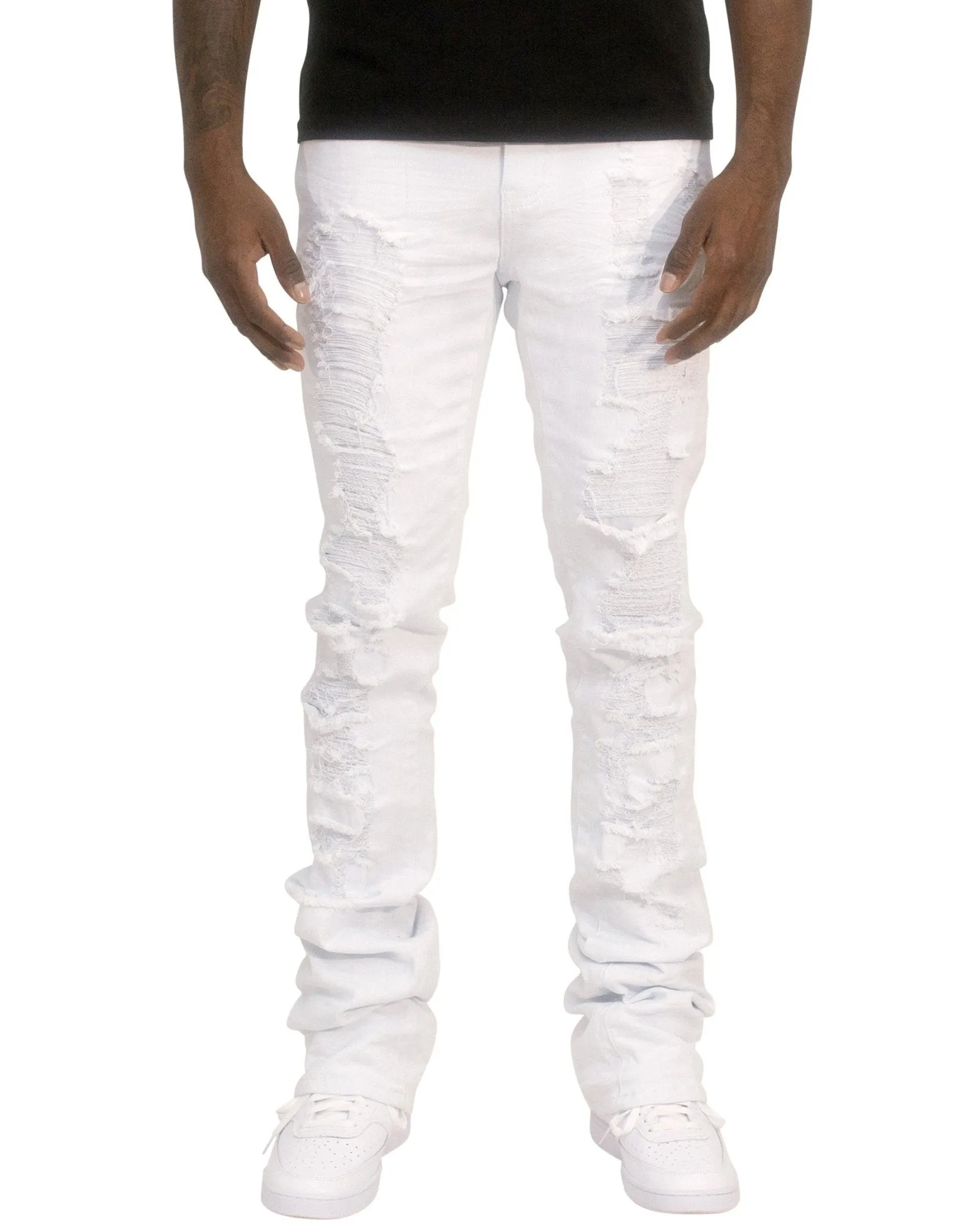 Stacked Twill Rip & Repair Pants – Edgy, Trend-Forward Fit for Streetwear