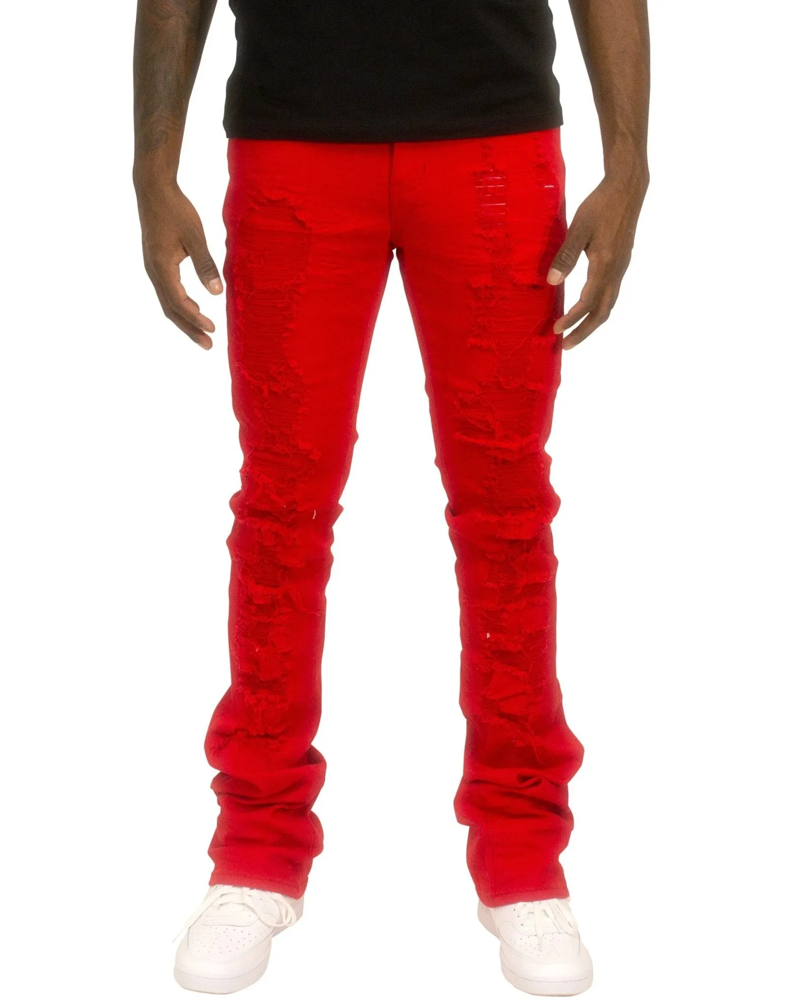 Stacked Twill Rip & Repair Pants – Edgy, Trend-Forward Fit for Streetwear