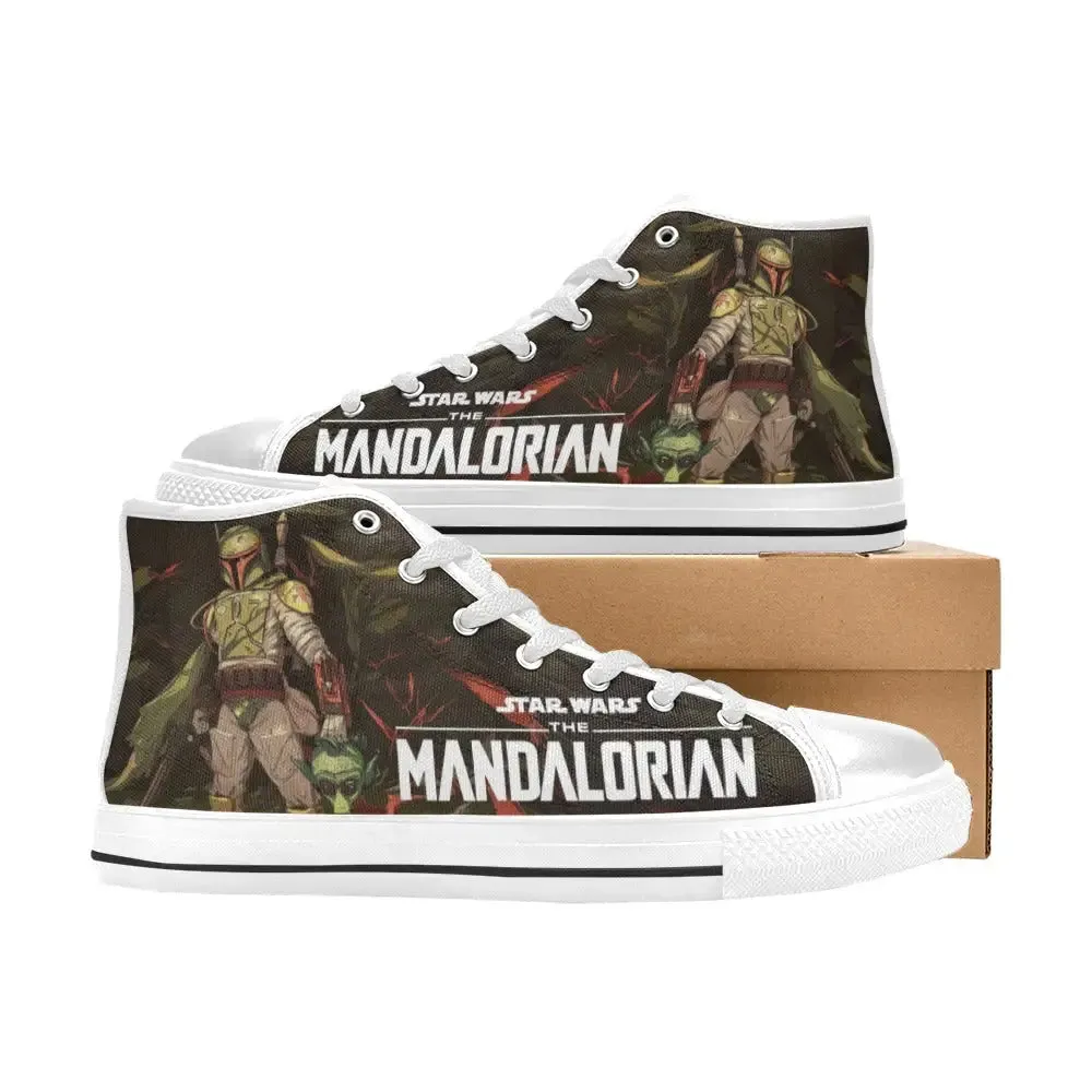 Star Wars Jango Mandalorian boba fett Shoes High Top Sneakers for Kids and Adults