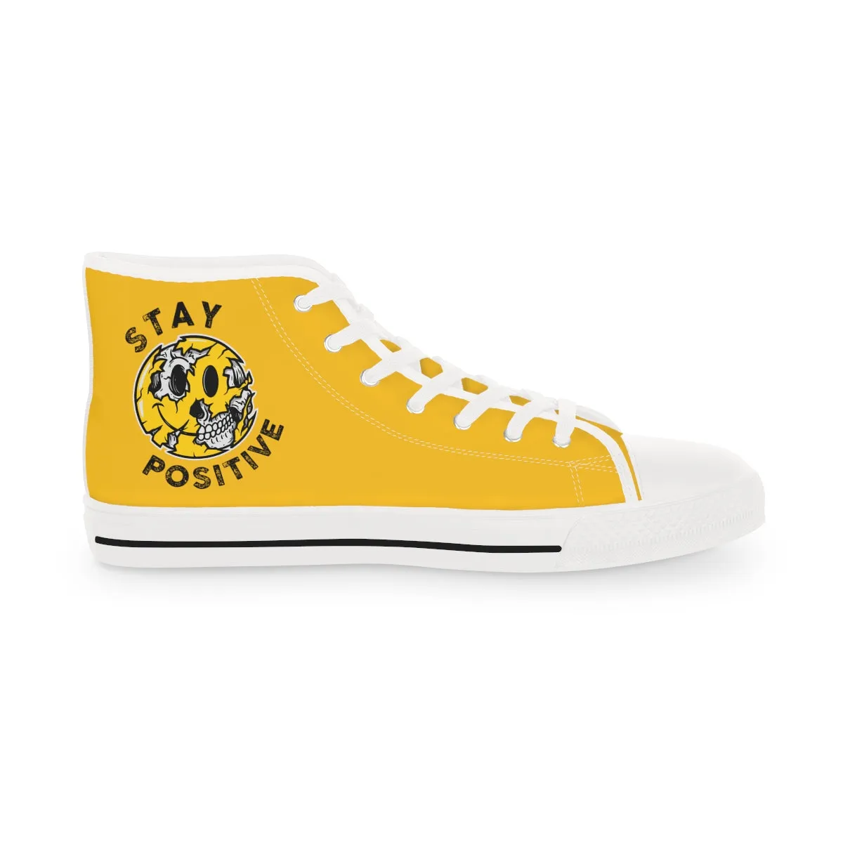Stay Positive [Yellow] - Men's High Top Sneakers