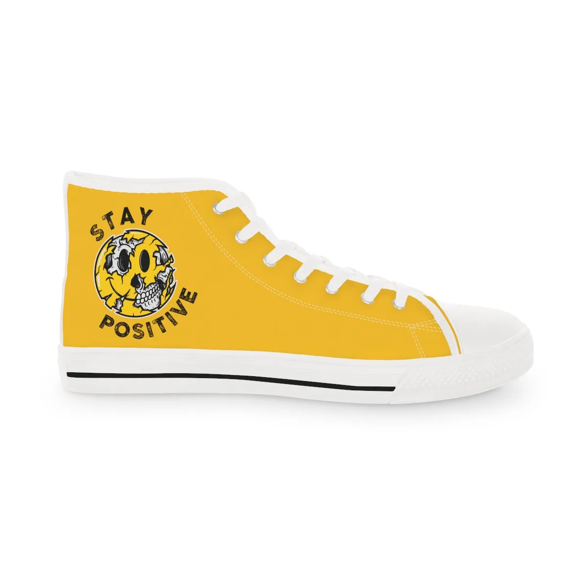 Stay Positive [Yellow] - Men's High Top Sneakers