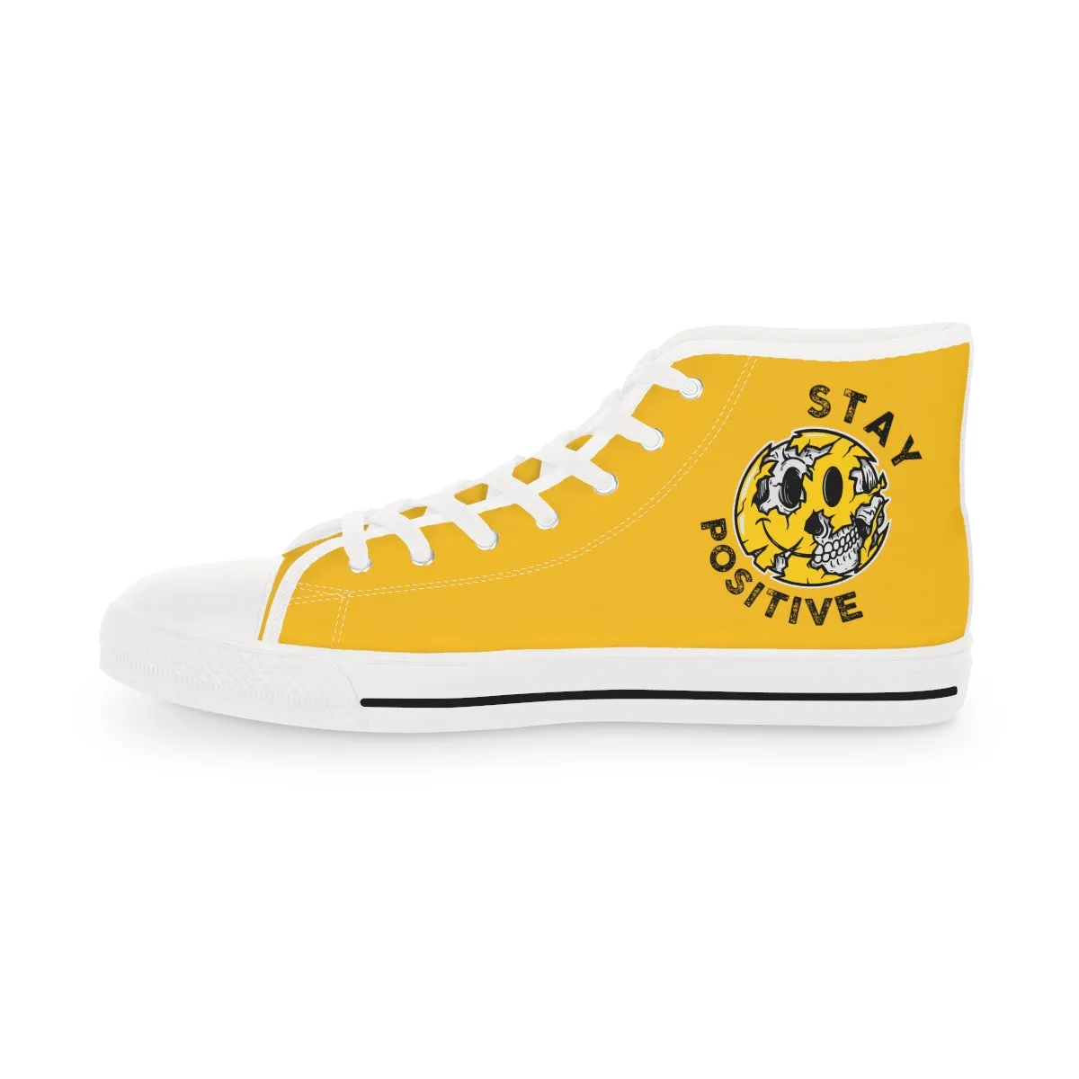 Stay Positive [Yellow] - Men's High Top Sneakers