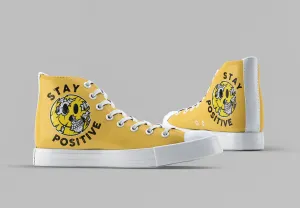 Stay Positive [Yellow] - Men's High Top Sneakers