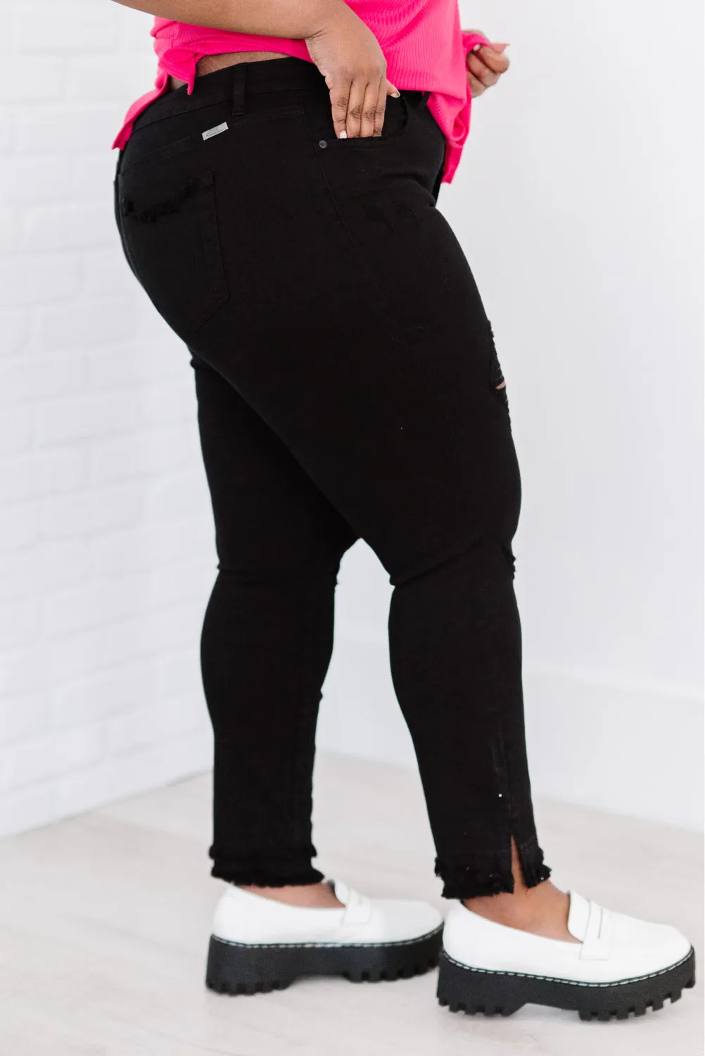Stepping Stone Full Size Run Double Fray Skinny Jeans