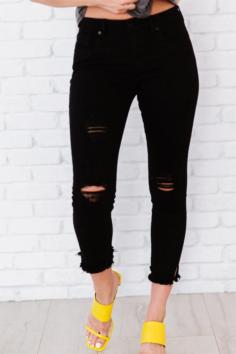 Stepping Stone Full Size Run Double Fray Skinny Jeans