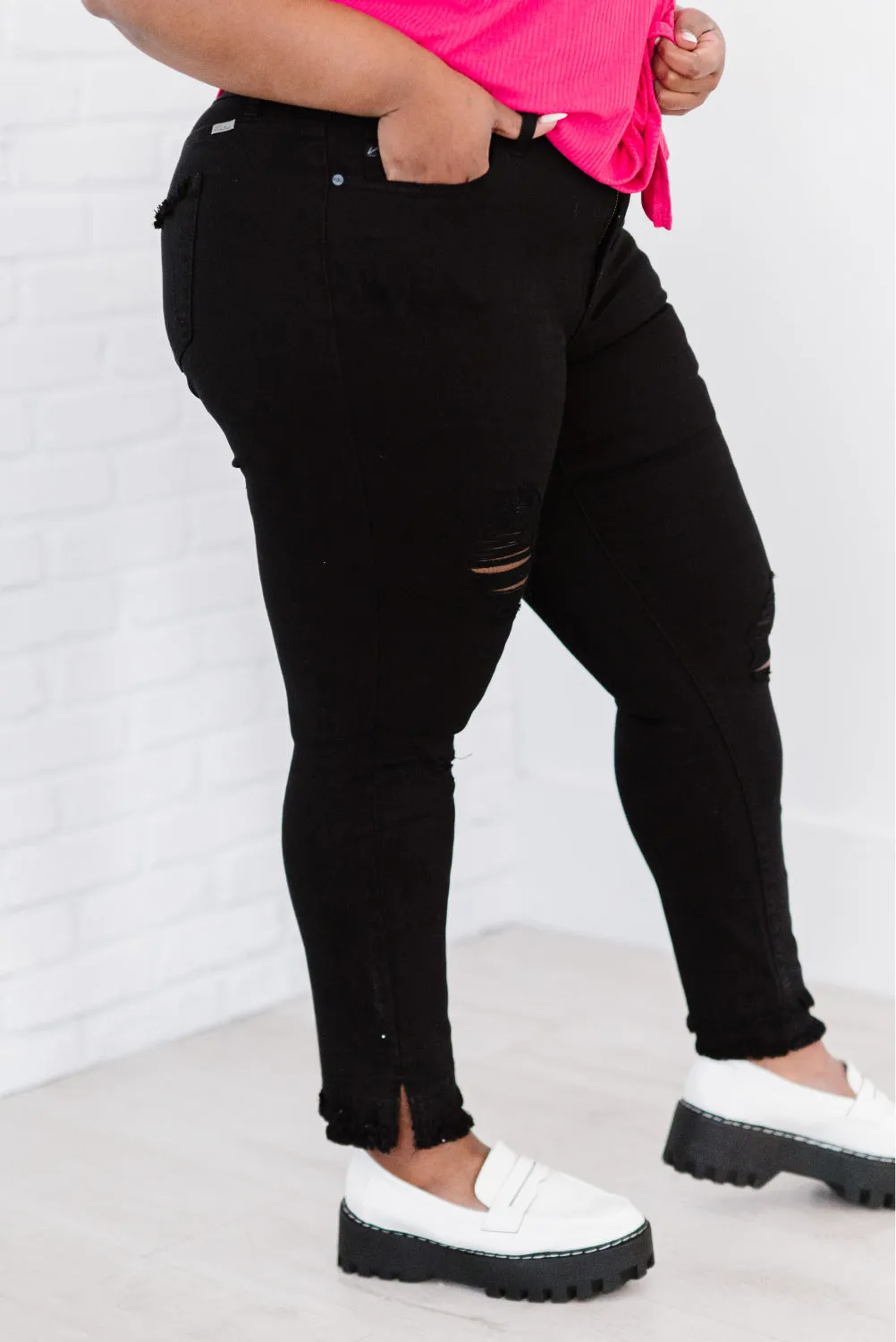 Stepping Stone Full Size Run Double Fray Skinny Jeans