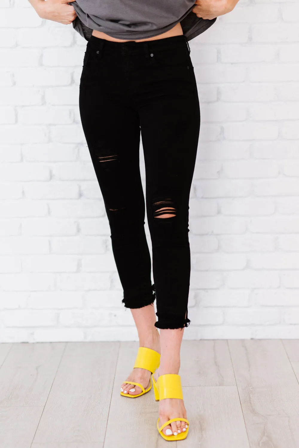 Stepping Stone Full Size Run Double Fray Skinny Jeans