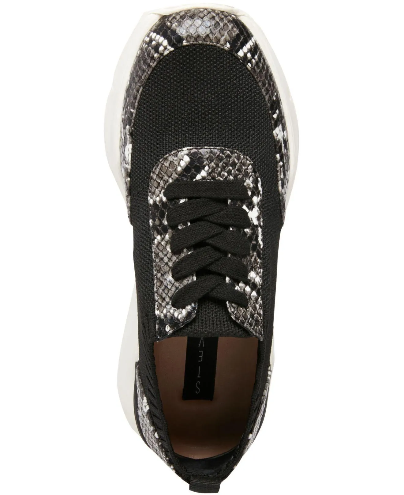 Steve Madden Women's Pari Knit Almond-toe Lace-up Jogger Sneakers BLACK MULT