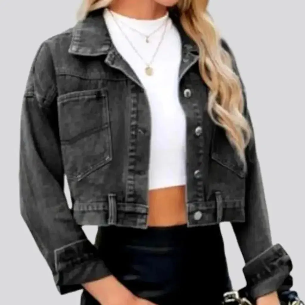 Stonewashed denim jacket
 for women
