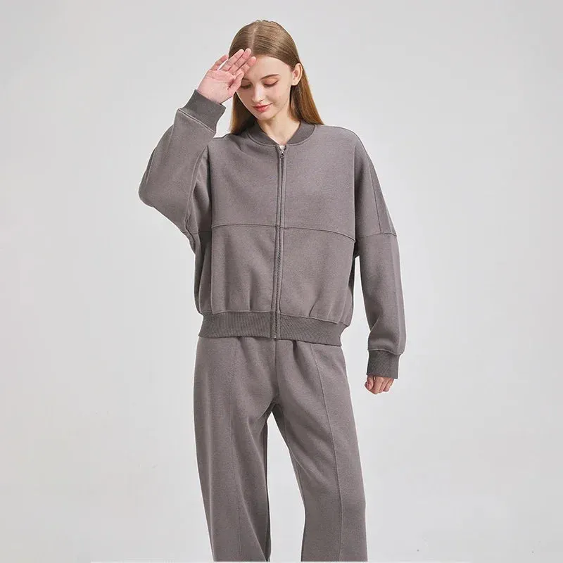 Sweater cardigan and joggers tracksuit set comfy wear