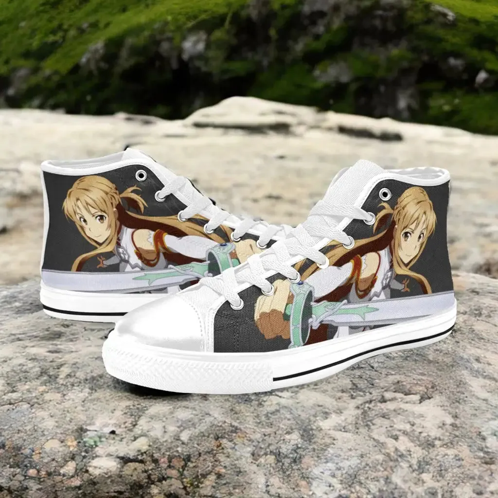Sword Art Online Yuuki Asuna Shoes High Top Sneakers for Kids and Adults