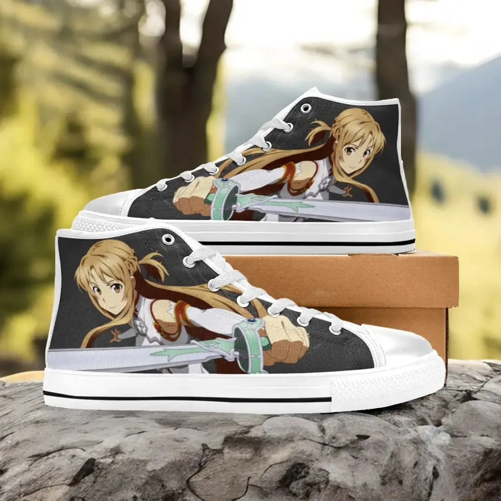 Sword Art Online Yuuki Asuna Shoes High Top Sneakers for Kids and Adults
