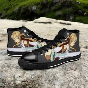 Sword Art Online Yuuki Asuna Shoes High Top Sneakers for Kids and Adults
