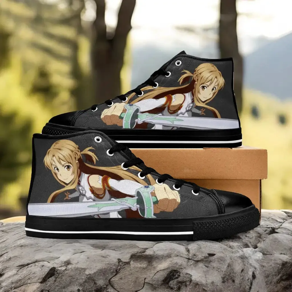 Sword Art Online Yuuki Asuna Shoes High Top Sneakers for Kids and Adults