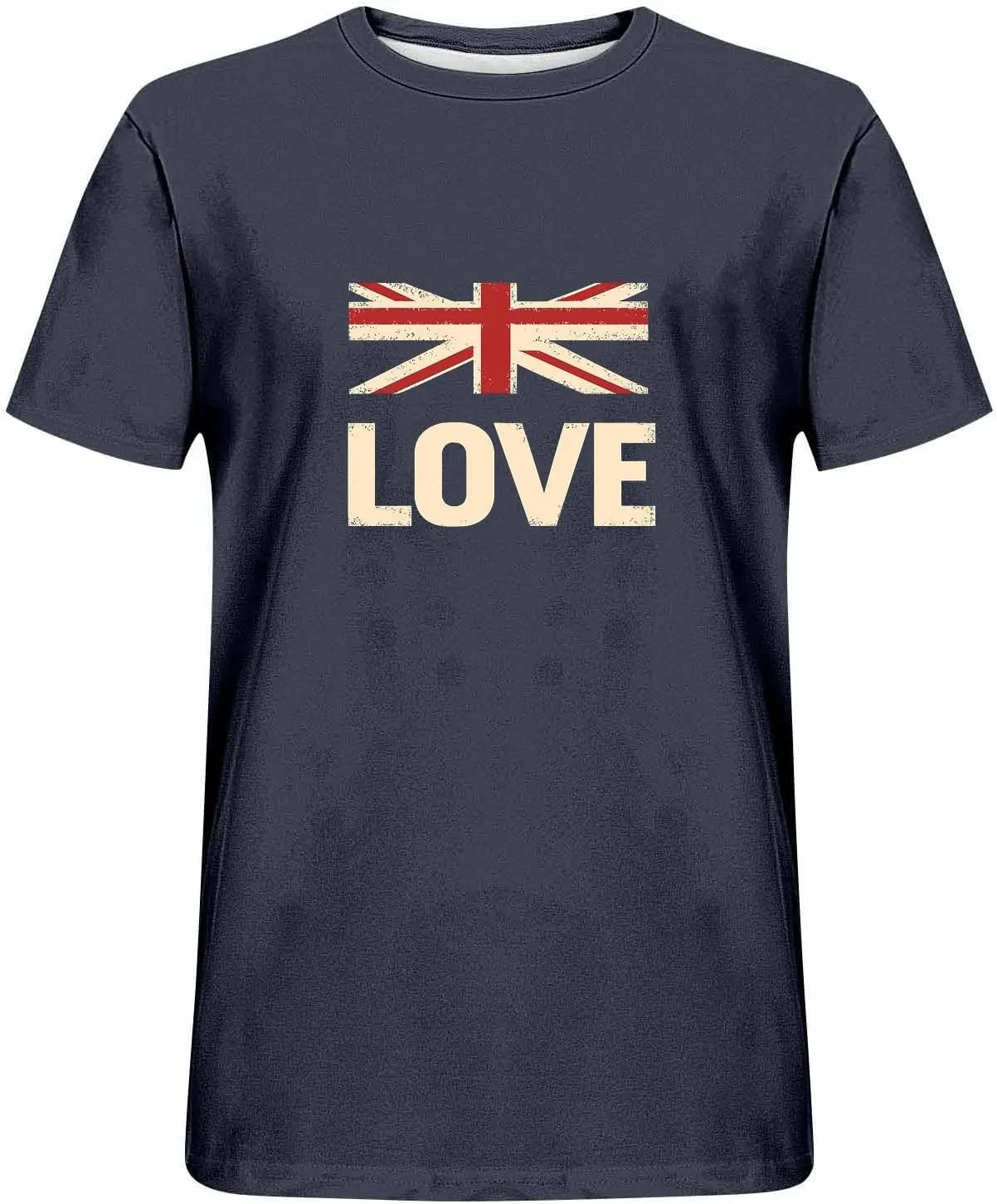 T Shirts for Man American Flag Patriotic Shirts Heavyweight Crew Neck Short Sleeve Tee Summer Plain Novelty Tshirt