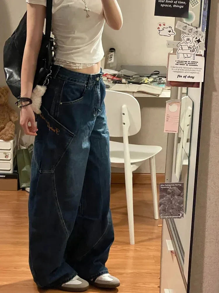 TAVIMART  -  Harajuku Casual 90S High Waist Loose Jeans 2024 Winter Pants Women's Y2K Wide Leg Baggy Street Style Denim Trouser