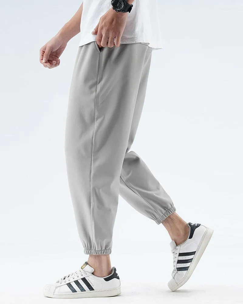 Techwear Ice Silk Black Jogger Pants