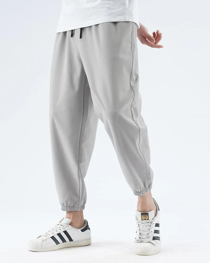 Techwear Ice Silk Black Jogger Pants