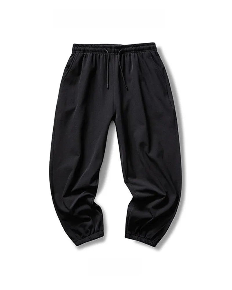 Techwear Ice Silk Black Jogger Pants