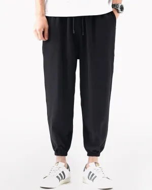Techwear Ice Silk Black Jogger Pants