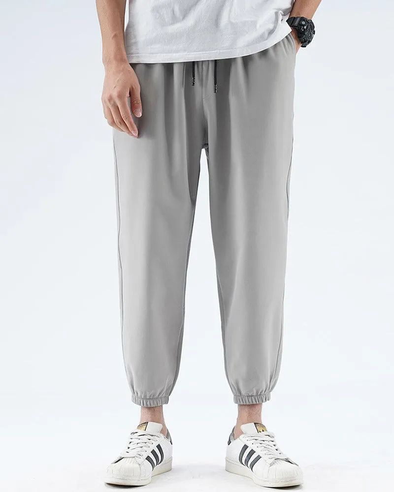 Techwear Ice Silk Black Jogger Pants