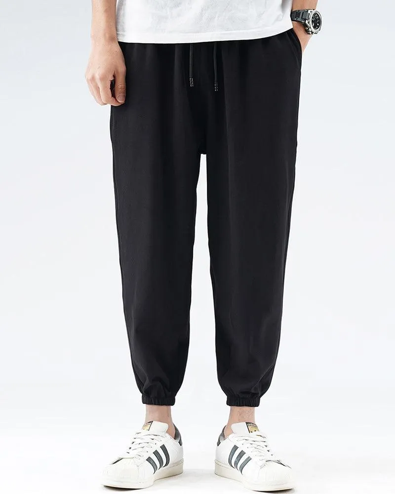 Techwear Ice Silk Black Jogger Pants