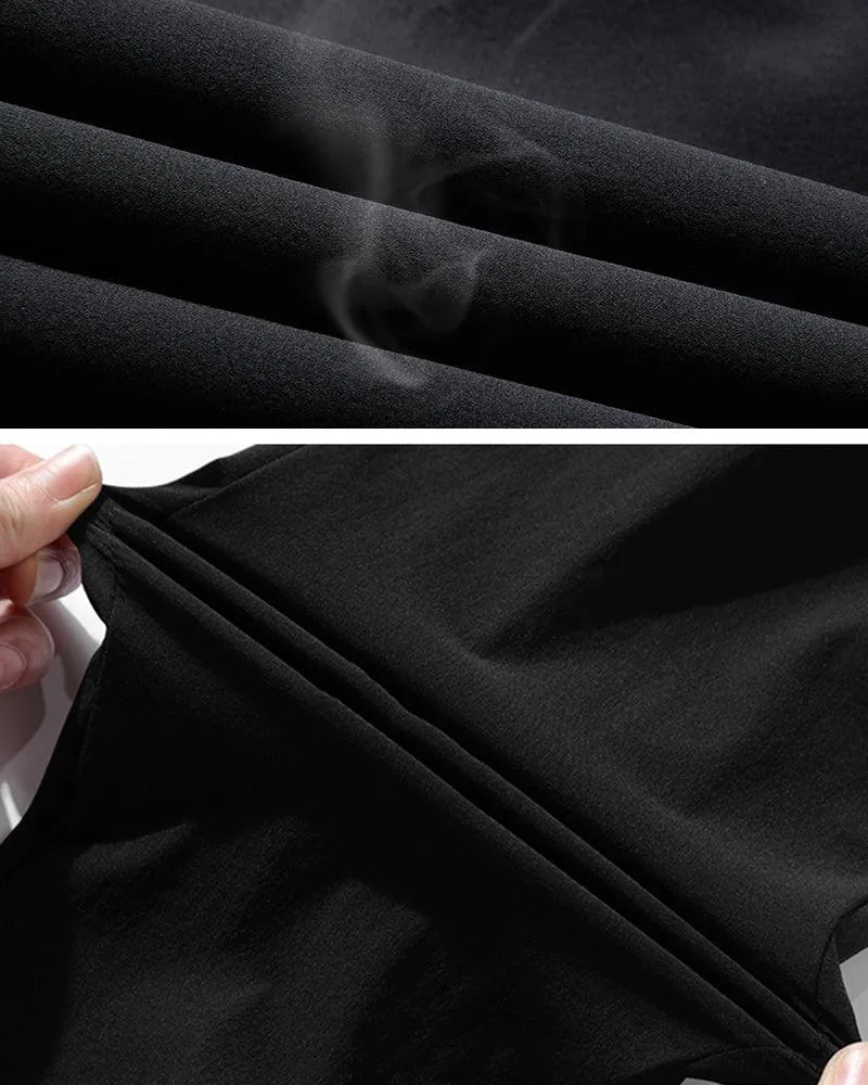 Techwear Ice Silk Black Jogger Pants