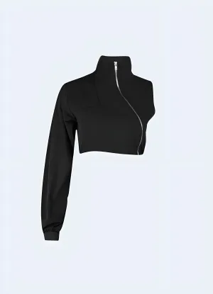 Techwear One Sleeve Jacket with Zipper