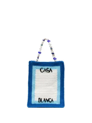 Tennis Club crochet-knit tote bag