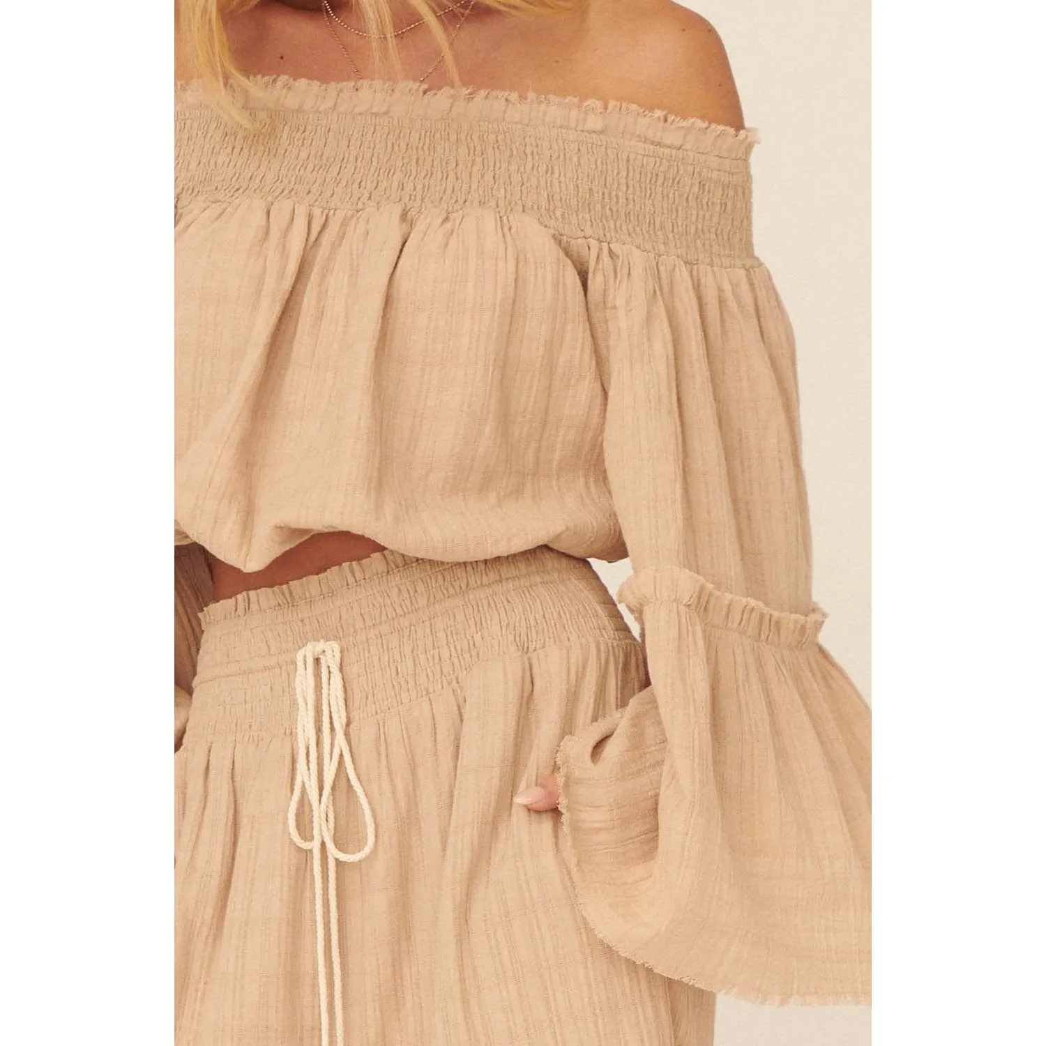 Thelma Off Shoulder Bell Sleeve Peasant Top