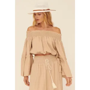 Thelma Off Shoulder Bell Sleeve Peasant Top