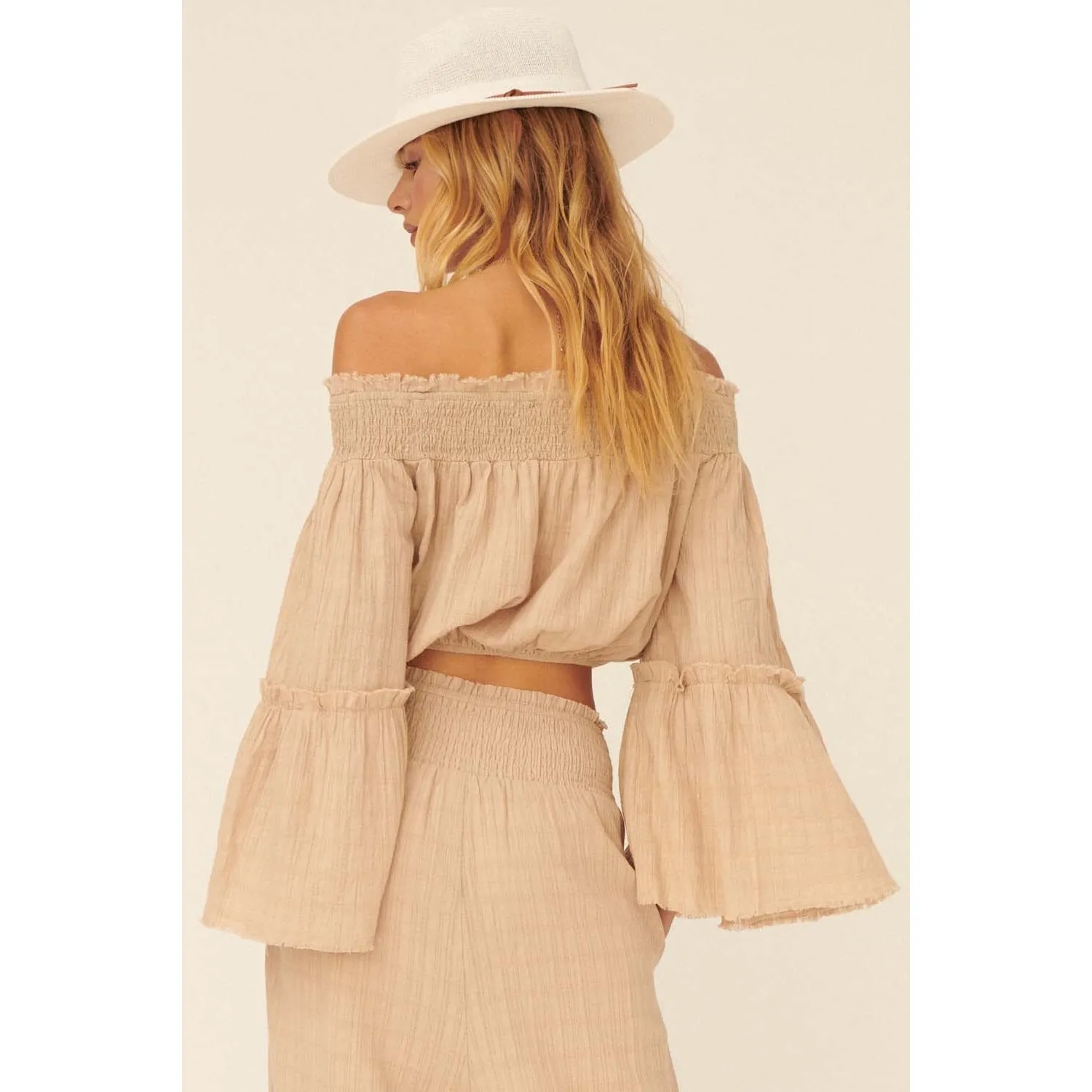 Thelma Off Shoulder Bell Sleeve Peasant Top
