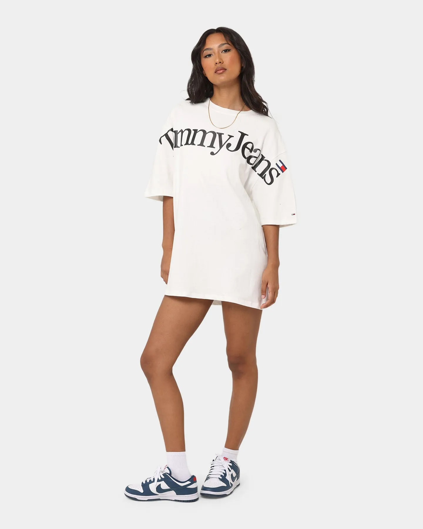 Tommy Jeans Women's TJW Skater Lower Case 2 T-Shirt Ecru