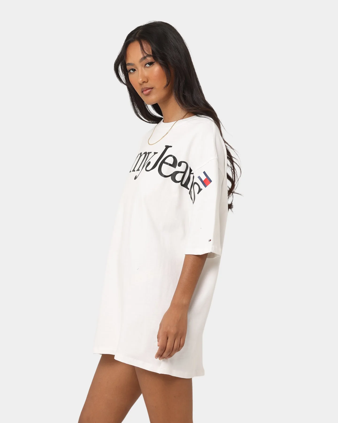 Tommy Jeans Women's TJW Skater Lower Case 2 T-Shirt Ecru