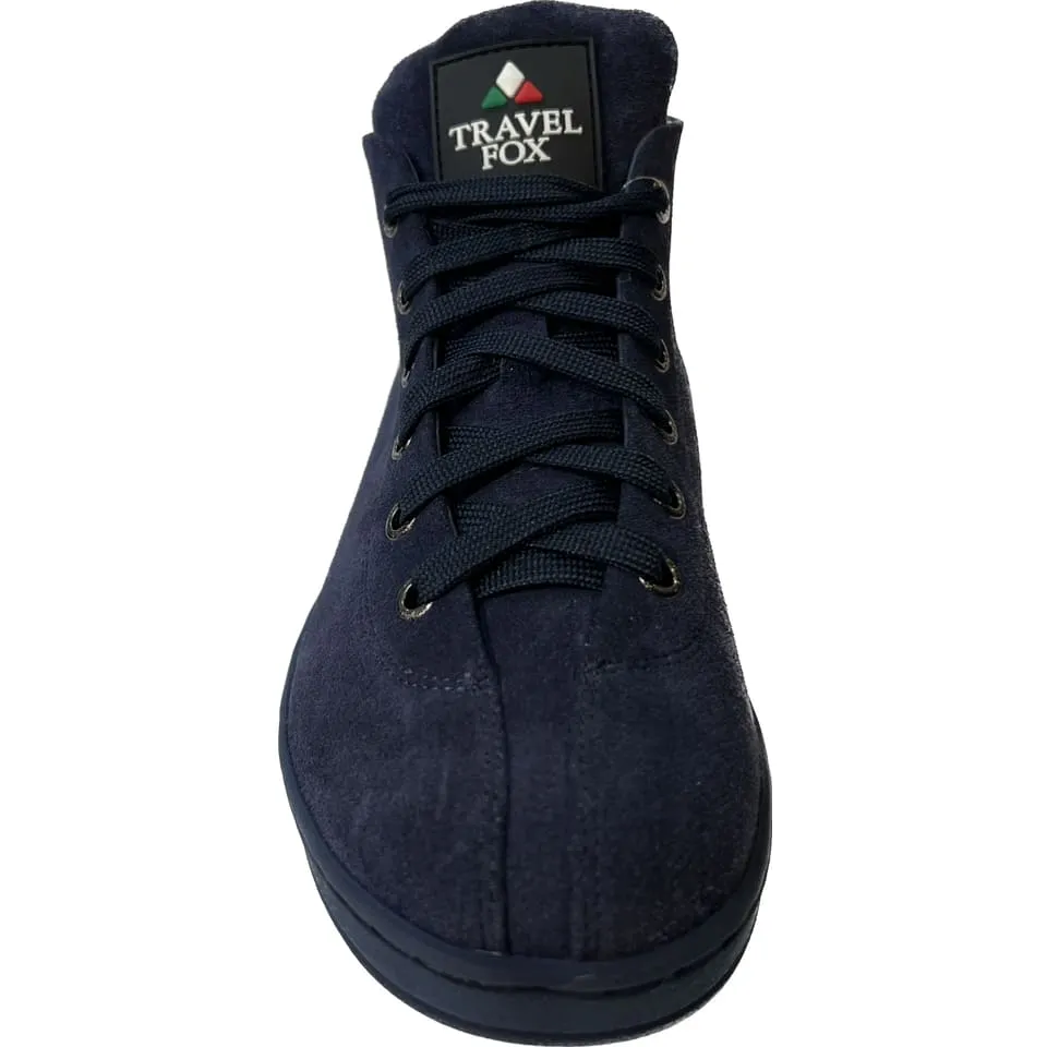 Travel Fox Malibu Men's Navy Blue Suede Mid Top Sneakers 915601 247