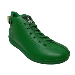 Travel Fox Men's Green Nappa Leather Mid Top Sneakers 915601 20