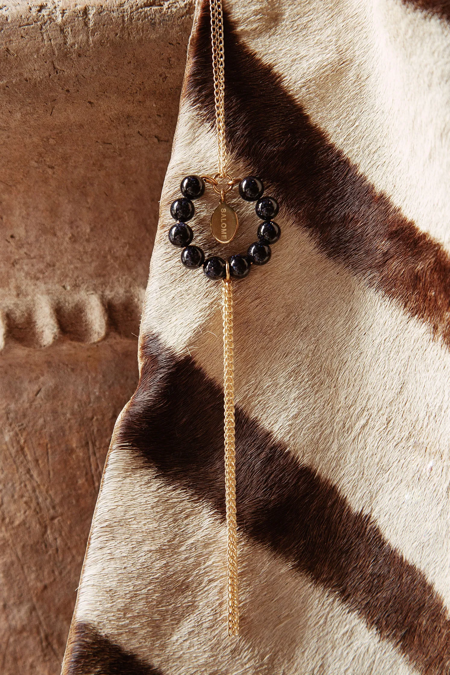 Tribal goldstone necklace