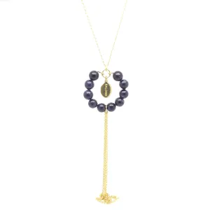 Tribal goldstone necklace
