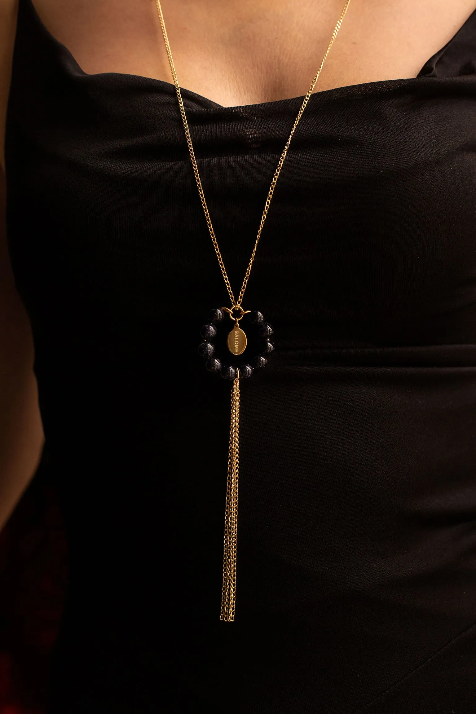 Tribal goldstone necklace