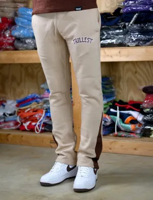 Trillest Flare Panel Pants - Tan\Brown