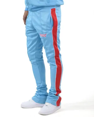 Trillest Stacked Track Pants - Sky\Red