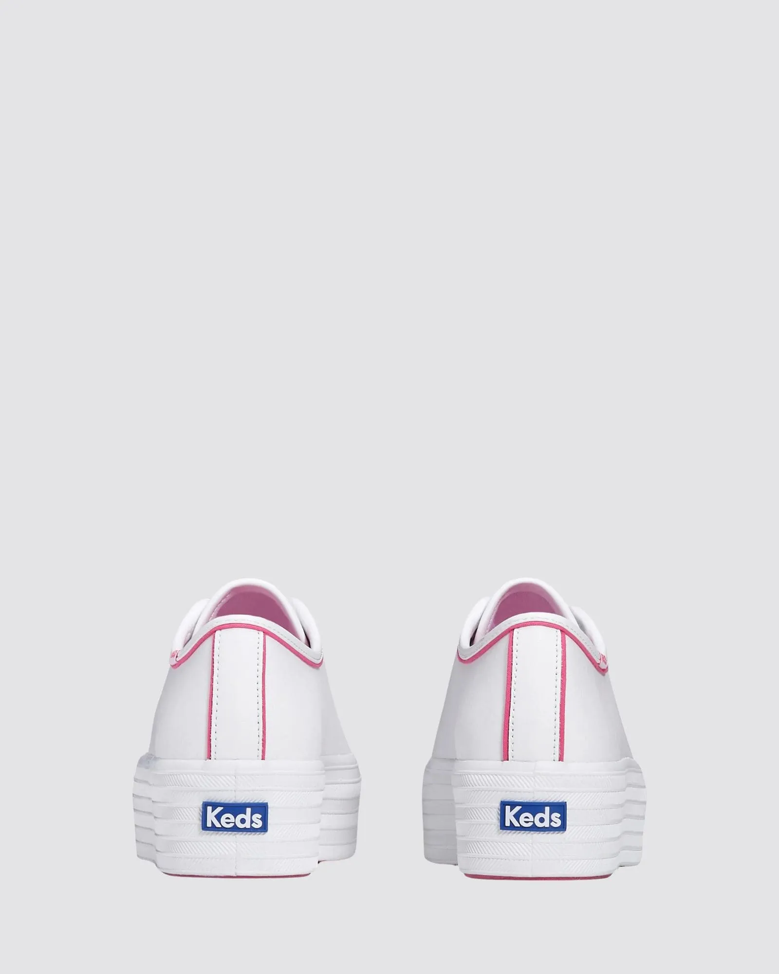 TRIPLE UP PLATFORM SNEAKERS POP BINDING WHITE/FUCHSIA LEATHER