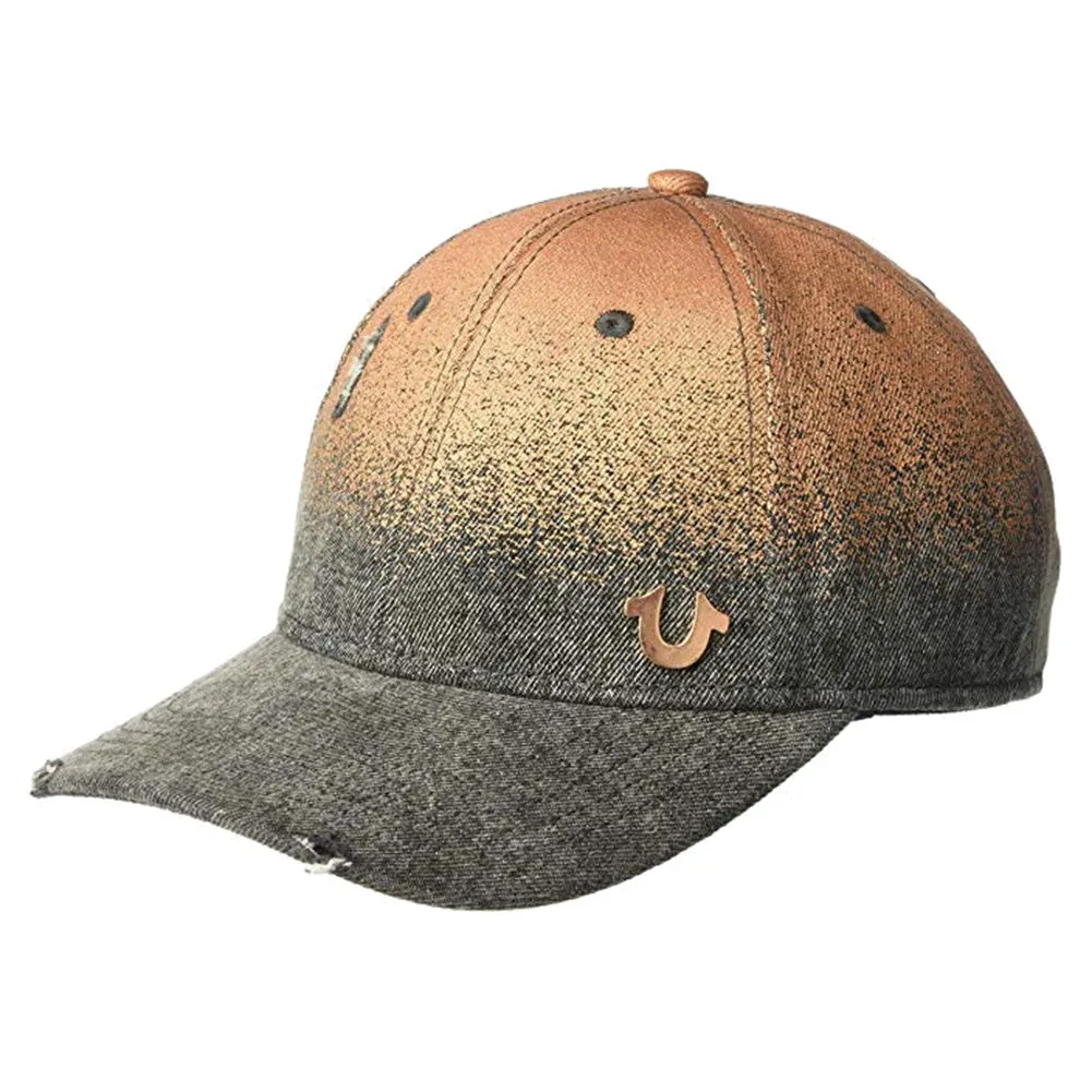 True Religion Men's Athletic Designer Fashion Metallic Denim Baseball Cap Hat