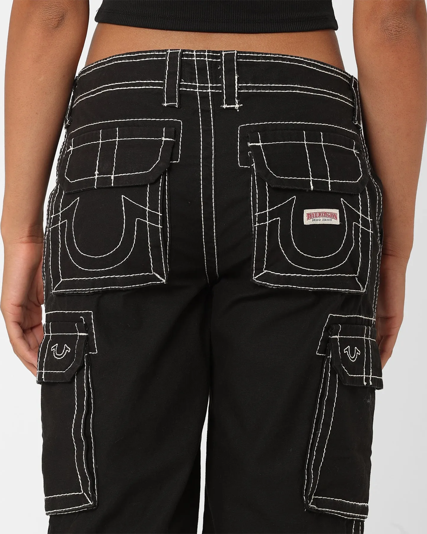 True Religion Women's Big T Cargo Pants Coal