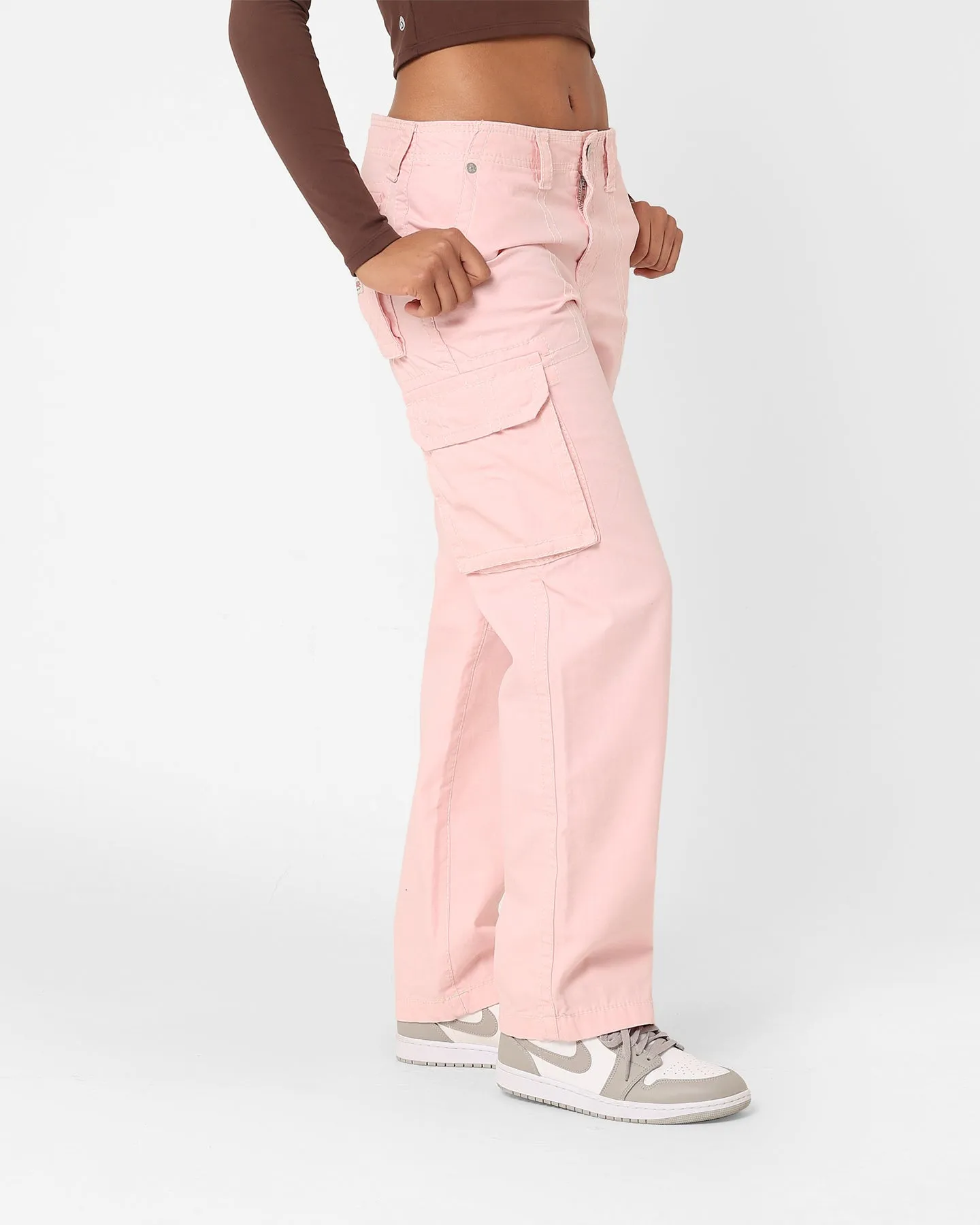 True Religion Women's Big T Cargo Pants Strawberry