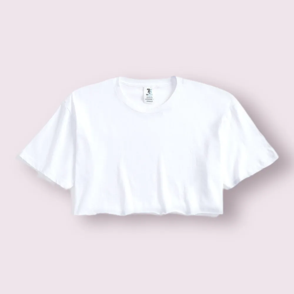 TS4300 | WOMEN'S RAW EDGE CROP T-SHIRTS