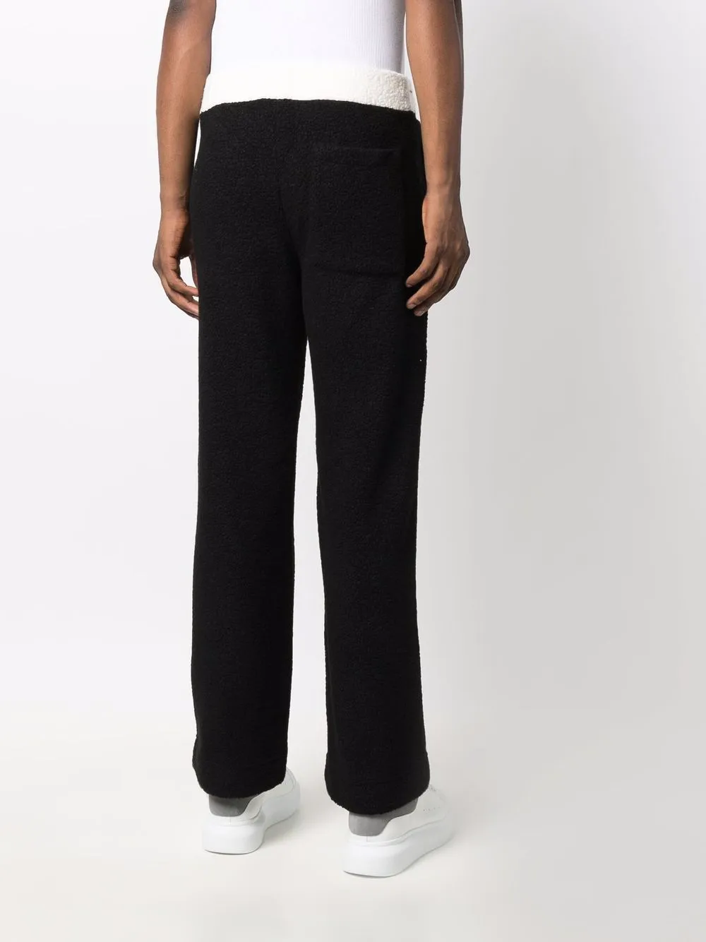 two-tone knitted trousers