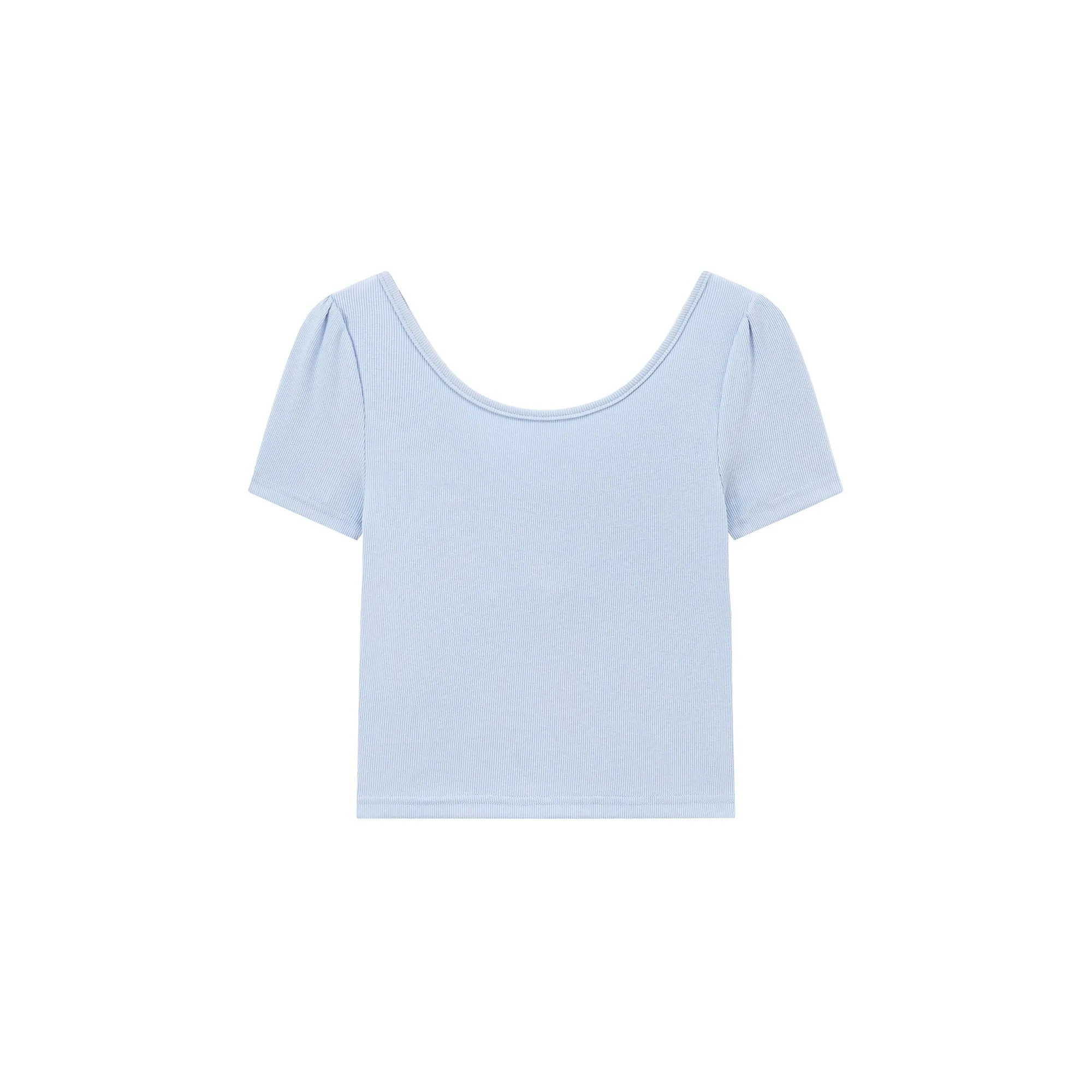 U-Neck Shirring String Corset Top